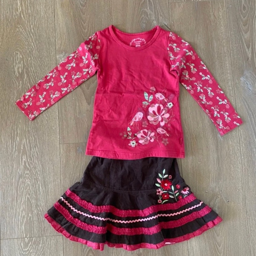 Pumpkin patch long sleeve and skirt set